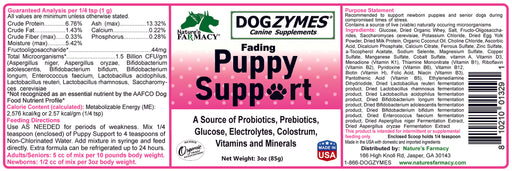 Dog Jocks | Nature's Farmacy - Dogzymes Fading Puppy Support